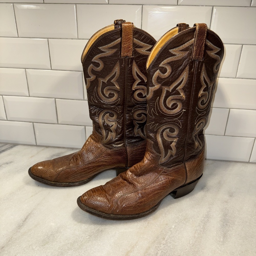 Panhandle Slim Men's 9.5D Brown Leather Cowboy‎ Boots 87266 OLA0003